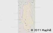 Shaded Relief 3D Map of Menongue, semi-desaturated