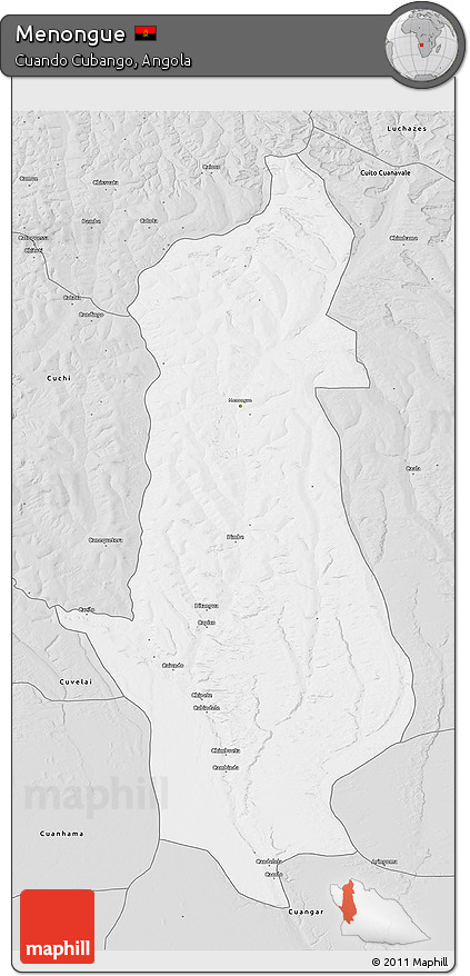 Silver Style 3D Map of Menongue