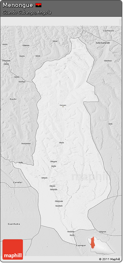 Silver Style 3D Map of Menongue