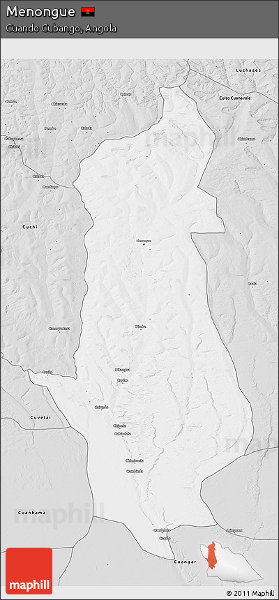 Silver Style 3D Map of Menongue