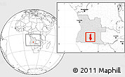 Blank Location Map of Menongue, highlighted country, within the entire country