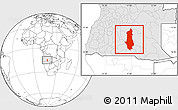 Blank Location Map of Menongue, highlighted country