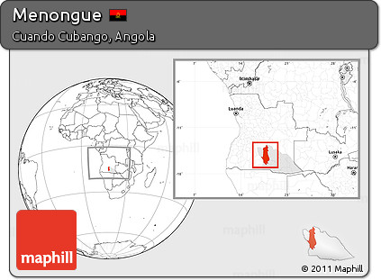 Blank Location Map of Menongue, highlighted parent region, within the entire country