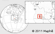 Blank Location Map of Menongue, highlighted parent region, within the entire country