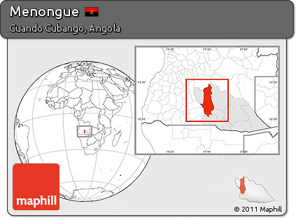 Blank Location Map of Menongue, highlighted parent region