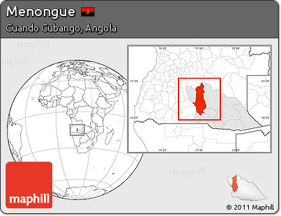 Blank Location Map of Menongue, highlighted parent region