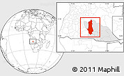 Blank Location Map of Menongue, highlighted parent region