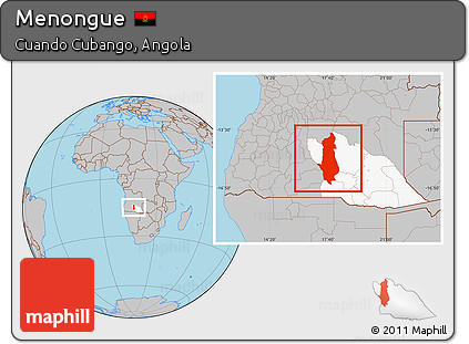 Gray Location Map of Menongue, highlighted parent region