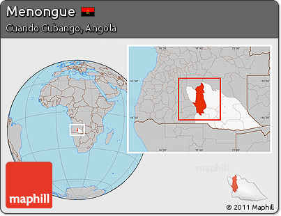 Gray Location Map of Menongue, highlighted parent region