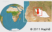Satellite Location Map of Menongue, highlighted parent region