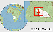 Savanna Style Location Map of Menongue, highlighted parent region