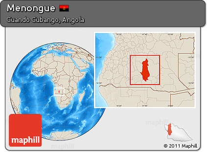 Shaded Relief Location Map of Menongue