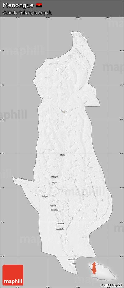 Gray Map of Menongue, single color outside