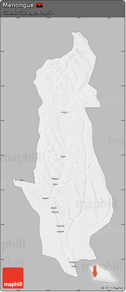 Gray Map of Menongue, single color outside