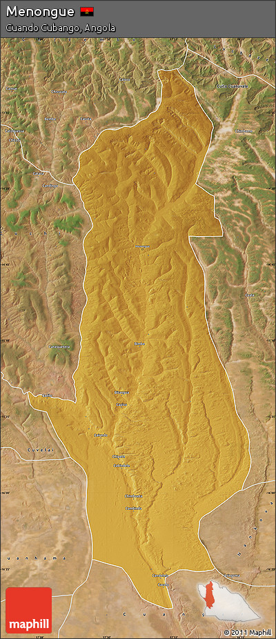 Physical Map of Menongue, satellite outside