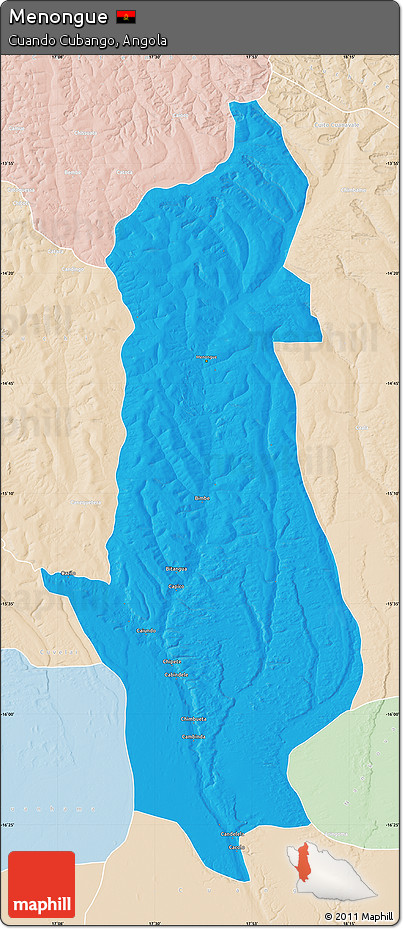 Political Map of Menongue, lighten