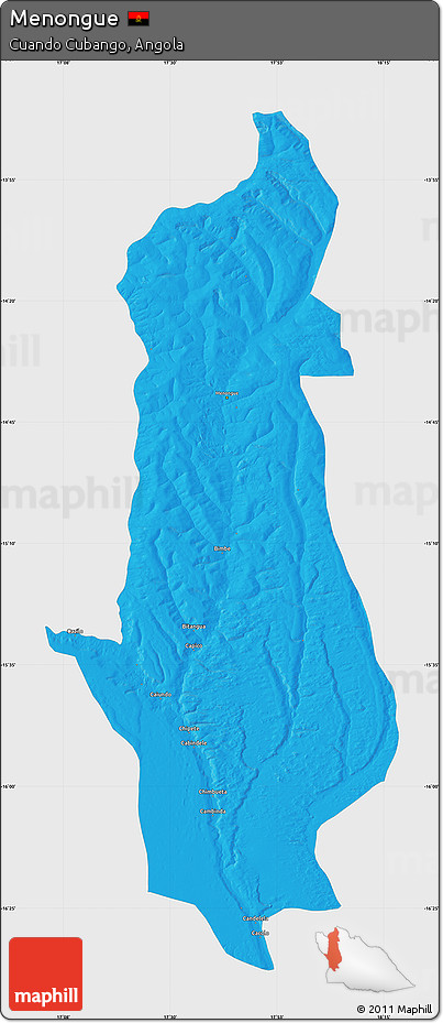 Political Map of Menongue, single color outside