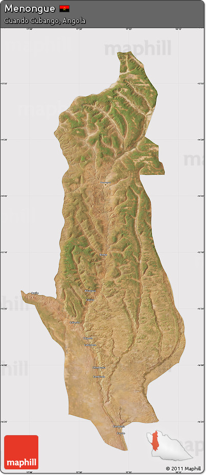 Satellite Map of Menongue, cropped outside