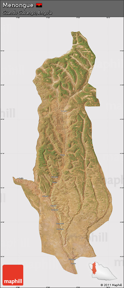Satellite Map of Menongue, cropped outside