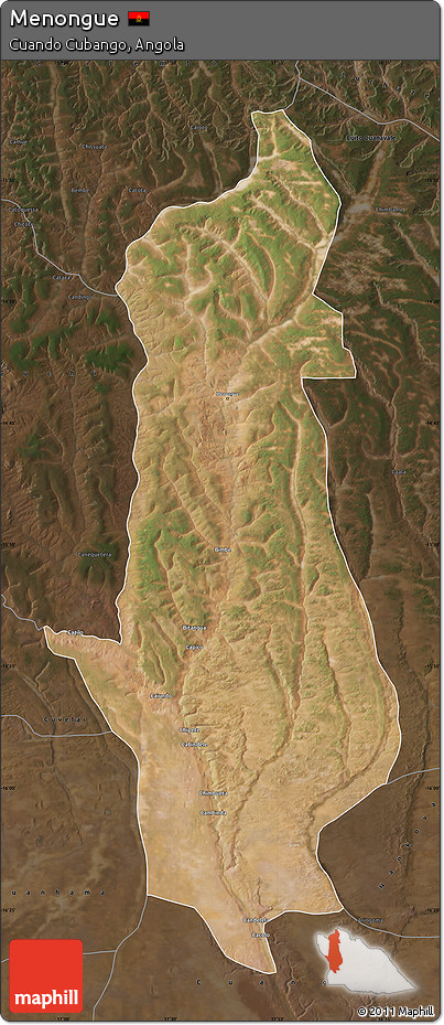 Satellite Map of Menongue, darken
