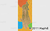 Satellite Map of Menongue, political outside