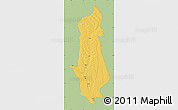 Savanna Style Map of Menongue, single color outside