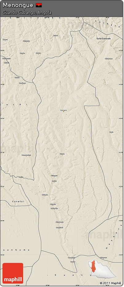 Shaded Relief Map of Menongue