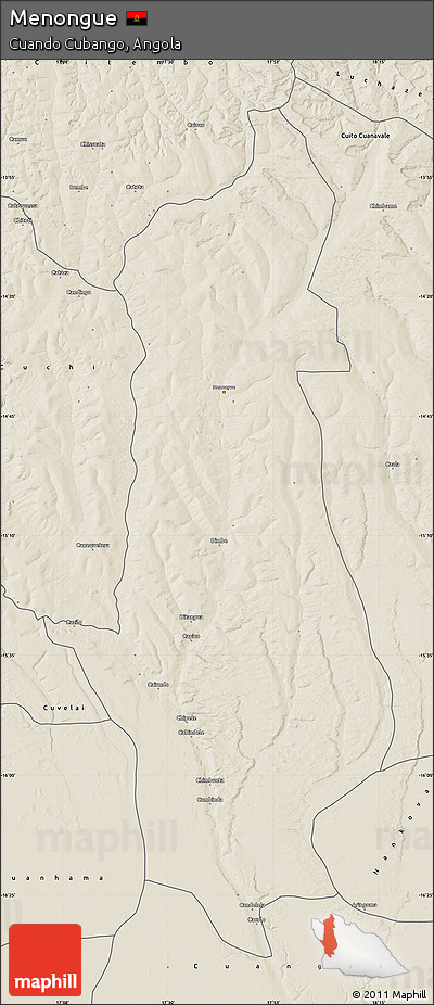 Shaded Relief Map of Menongue