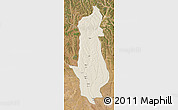 Shaded Relief Map of Menongue, satellite outside