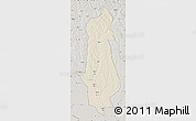 Shaded Relief Map of Menongue, semi-desaturated