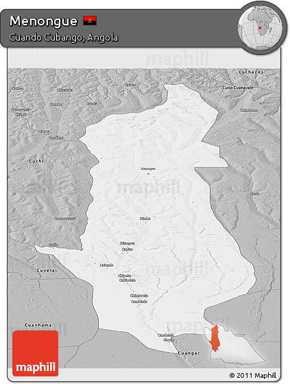 Gray Panoramic Map of Menongue