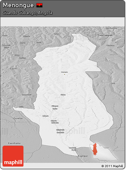 Gray Panoramic Map of Menongue