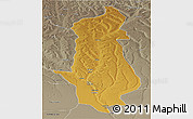 Physical Panoramic Map of Menongue, semi-desaturated