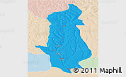 Political Panoramic Map of Menongue, lighten