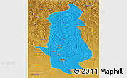 Political Panoramic Map of Menongue, physical outside