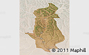 Satellite Panoramic Map of Menongue, lighten