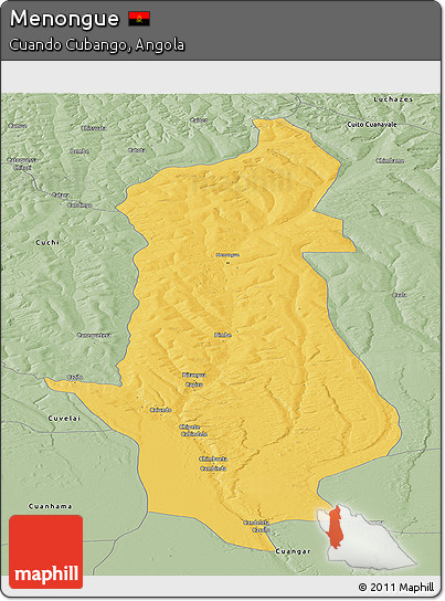 Savanna Style Panoramic Map of Menongue