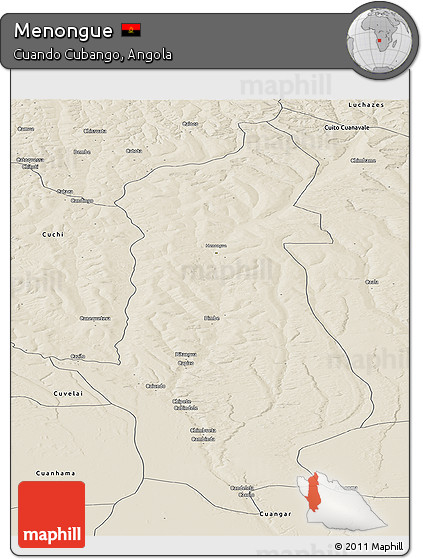 Shaded Relief Panoramic Map of Menongue