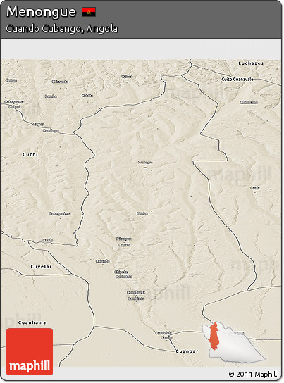 Shaded Relief Panoramic Map of Menongue