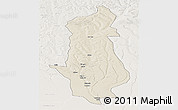 Shaded Relief Panoramic Map of Menongue, lighten