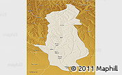 Shaded Relief Panoramic Map of Menongue, physical outside
