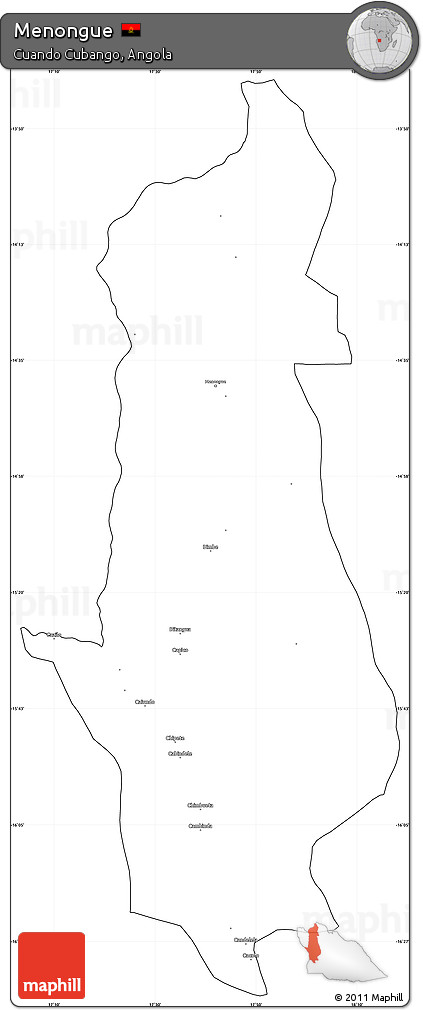 Blank Simple Map of Menongue, cropped outside