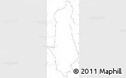 Blank Simple Map of Menongue, cropped outside, no labels
