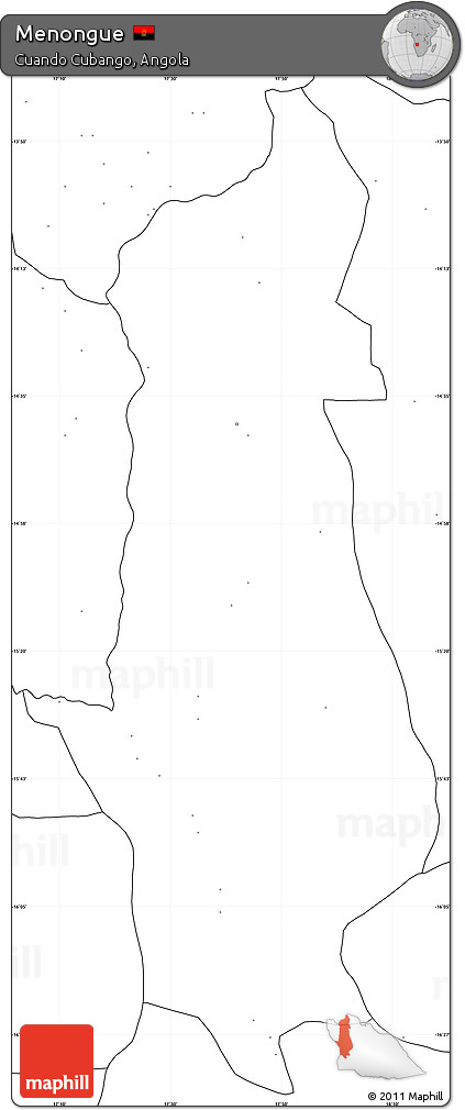 Blank Simple Map of Menongue, no labels