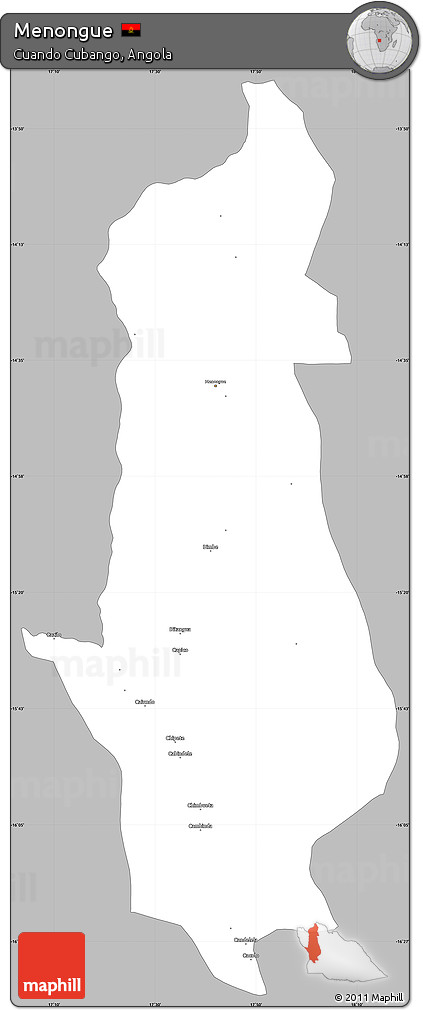 Gray Simple Map of Menongue, single color outside