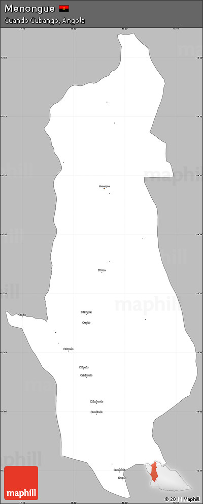 Gray Simple Map of Menongue, single color outside