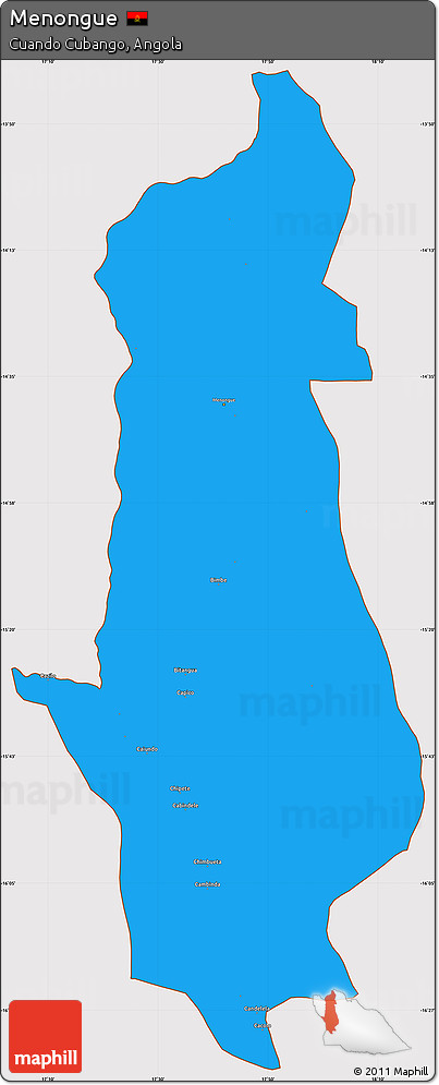 Political Simple Map of Menongue, cropped outside