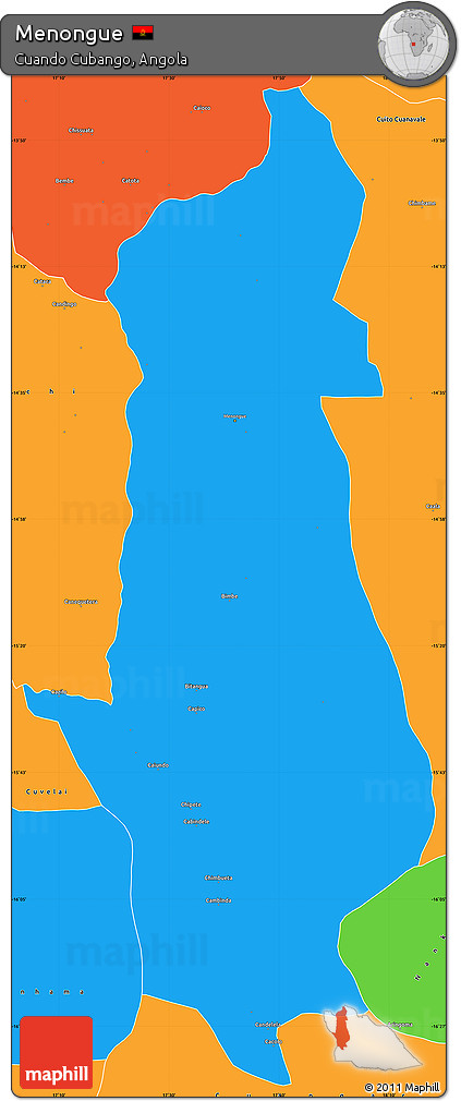Political Simple Map of Menongue