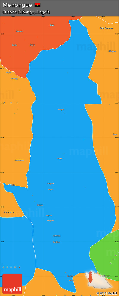 Political Simple Map of Menongue