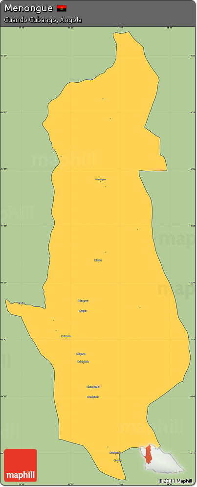 Savanna Style Simple Map of Menongue, cropped outside